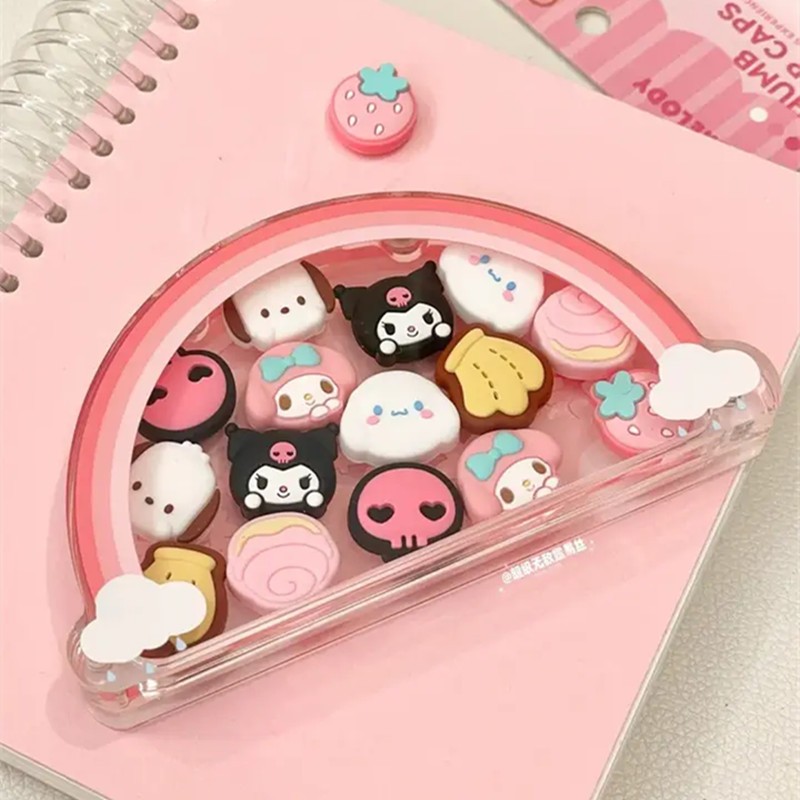 Sanrio Switch Joystick Tampa Kuromi Modelo De Silicone Ps5 Botão Bonito Acessórios Periféricos Brinquedo Presente