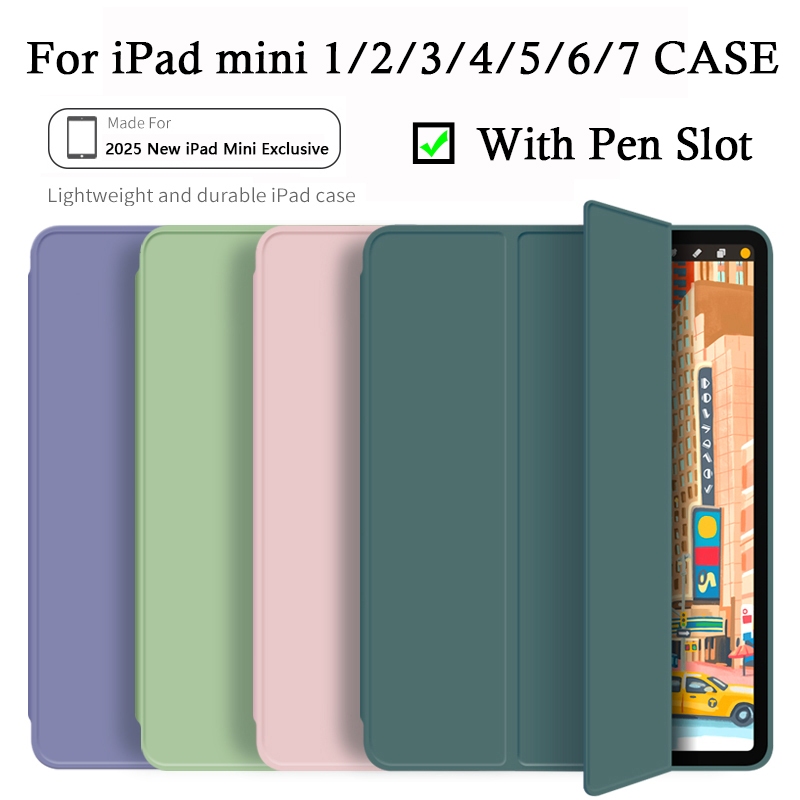 2025 Novo Para iPad mini 1 2 3 4 5 6 7 Suporte Magnético Triplo À Prova De Queda Com Slot Caneta Fino E Automático Acord
