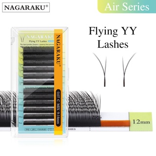 NAGARAKU Flying YY Extensões De Cílios Air Series Pontas Duplas Postiços De Base Plana em Oferta na Shopee