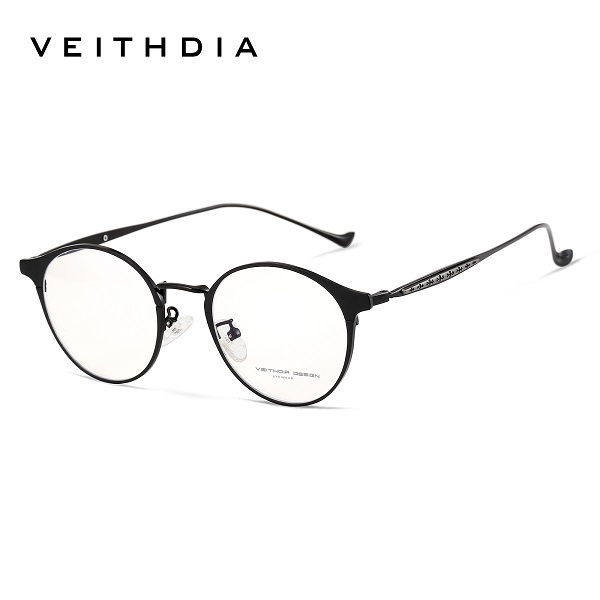 VEITHDIA Moda Masculina E Feminina Óculos Redondos Anti Luz Azul Armação De V8006