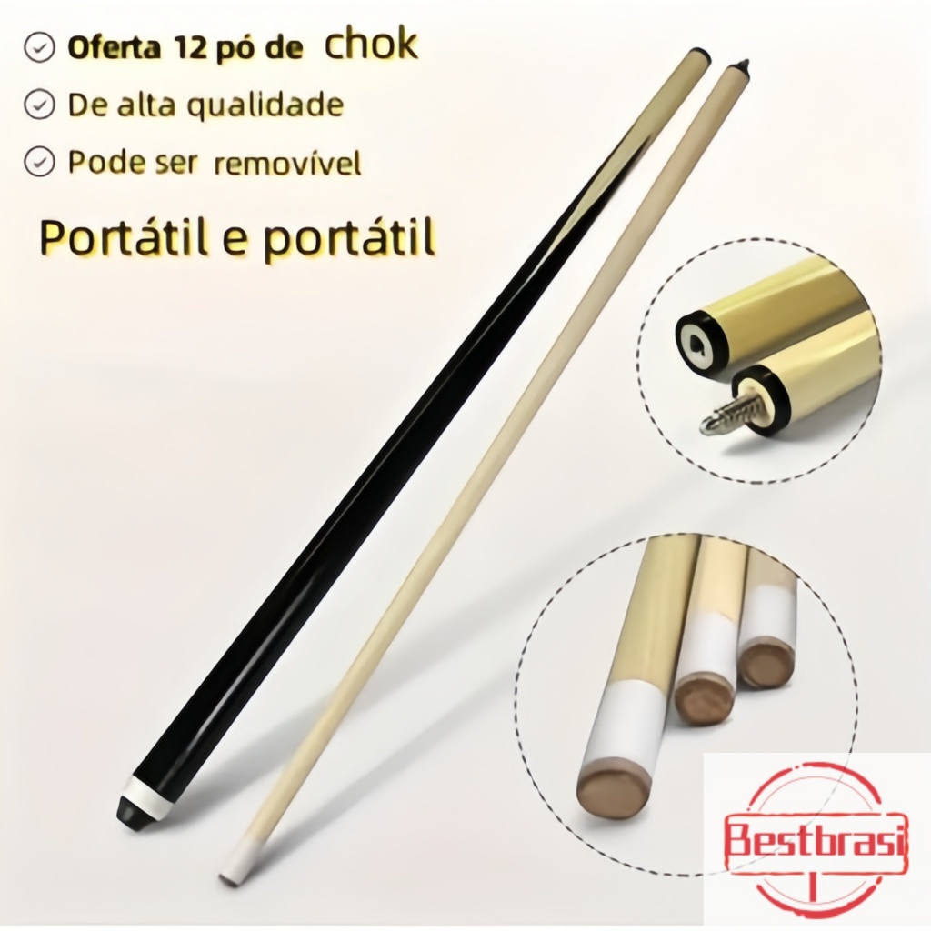 Clube de snooker profissional de alta qualidade removível+12 giz de bilhar em Oferta na Shopee