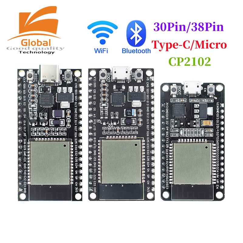 PLR CP2102 WROOM ESP32 Placa De Desenvolvimento 30Pin/38Pin Micro/Tipo-C USB WiFi + Bluetooth Ultra-Baixo Consumo De Ene