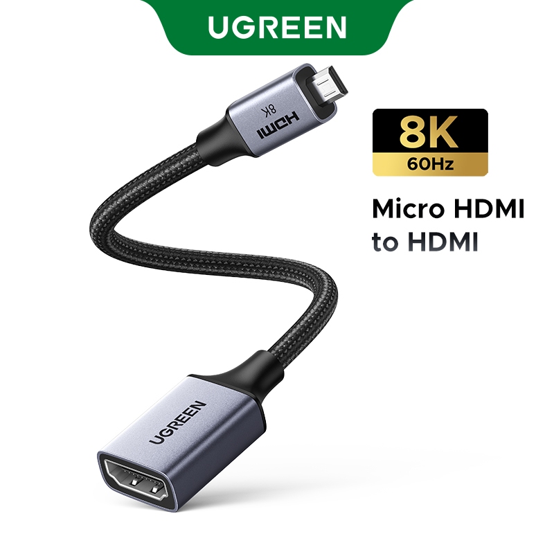 UGREEN HDR 3D 8K @ 60Hz Micro HDMI Nylon Cabo De Extensão Trançado Para Laptop/P