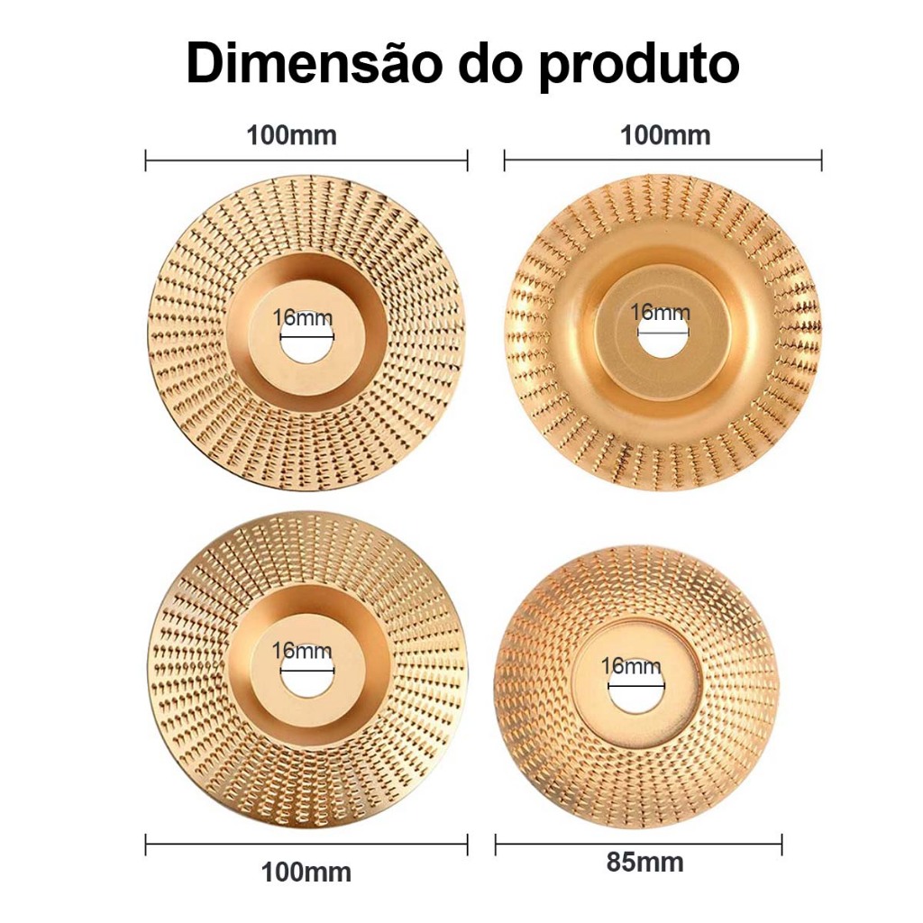 4 peças de rebolos de carboneto de tungstênio, conjunto de disco de gravação de disco de modelagem de madeira de moedor em Oferta na Shopee