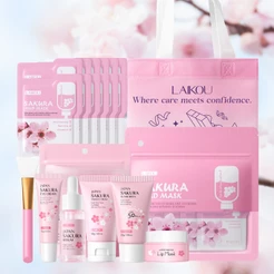 [Tudo O Que Você Precisa] LAIKOU Sakura Radiance Skincare Collection Hidratação Brilhante Da Pele Nutritiva Com Bolsa De