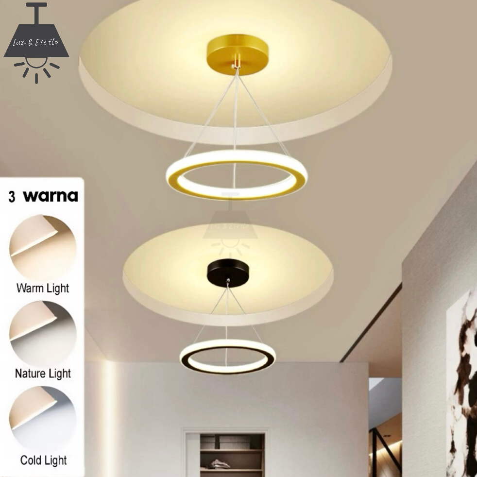 Luminária De Teto Plafon 3cores Led Moderna Lustre para Corredor Sala Quarto Cozinha