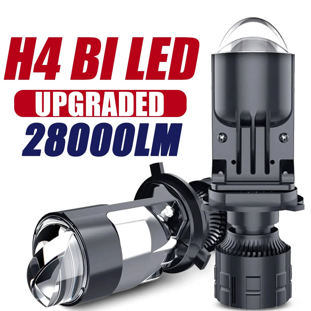 Faróis De Lente H4 160W 90000LM Lâmpada Automática Mini LED 9003 HIB2 Lâmpadas Carro Motocicleta Duplo Projetor Len Auto em Oferta na Shopee