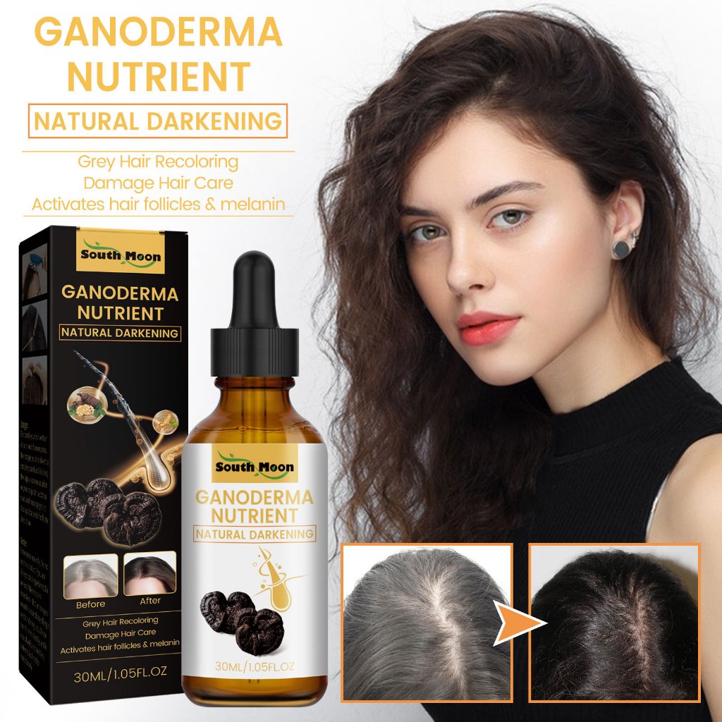 30ml Soro De Cabelo Anti-Cinza Escurecimento Ganoderma Nutriente Óleo De Crescimento Capilar &-* *