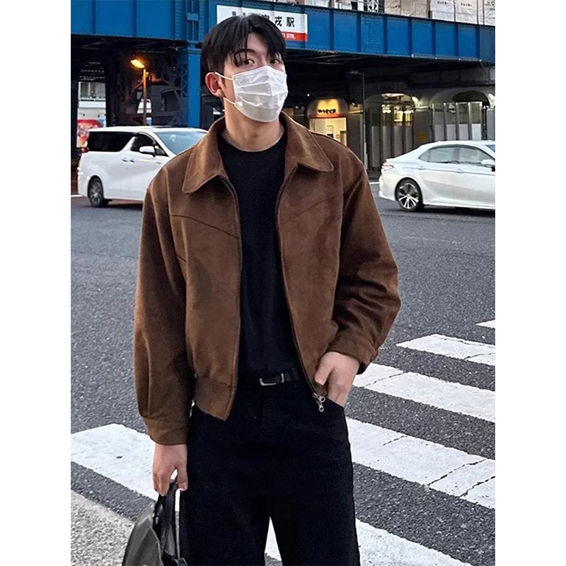 Primavera outono bonito jaqueta masculina ins High street street Wear estilo Hong Kong japonês Harajuku estilo versão co