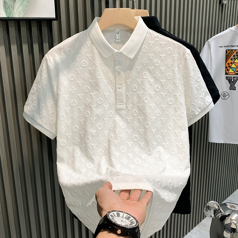 Homens verão meia manga Polo camisa masculina verão meia manga camisa Polo Street Wear luz luxo camiseta masculina