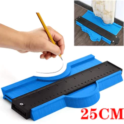Régua de Contorno Gabarito Copiador de Cantos Para Contorno Irregulares Quinas Pisos Azulejos Trena-25cm/12cm