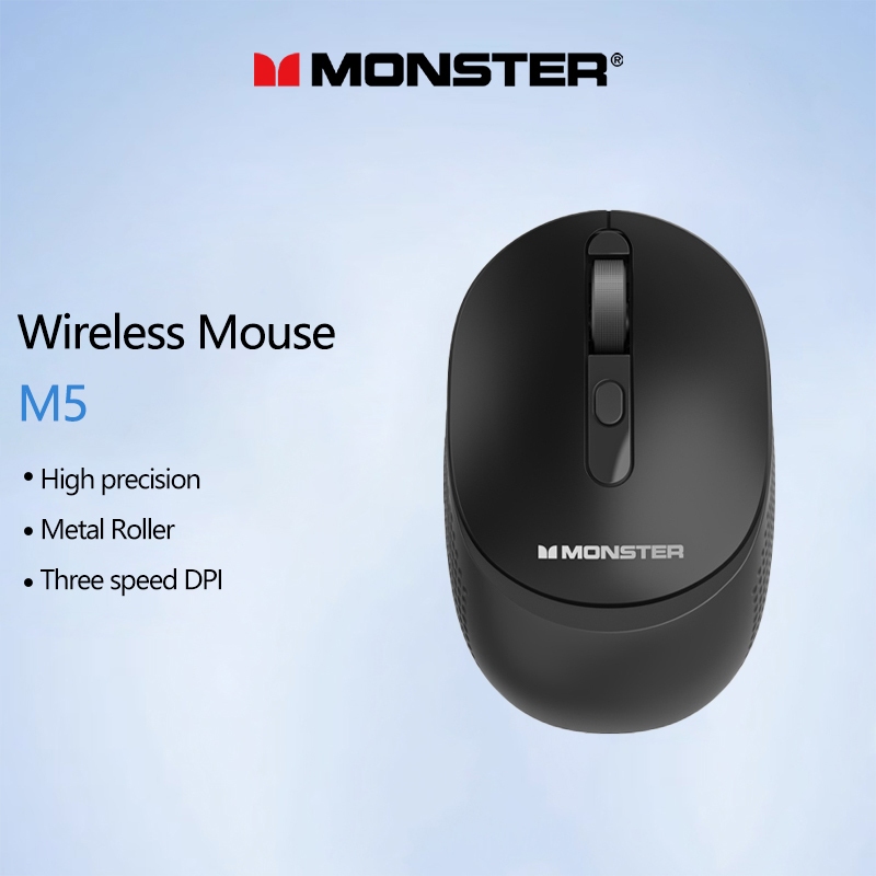 Rato Monster M5 Wireless Mouse Longa Vida Útil Compacto Material Portátil Fosco De Baixa Latência em Oferta na Shopee