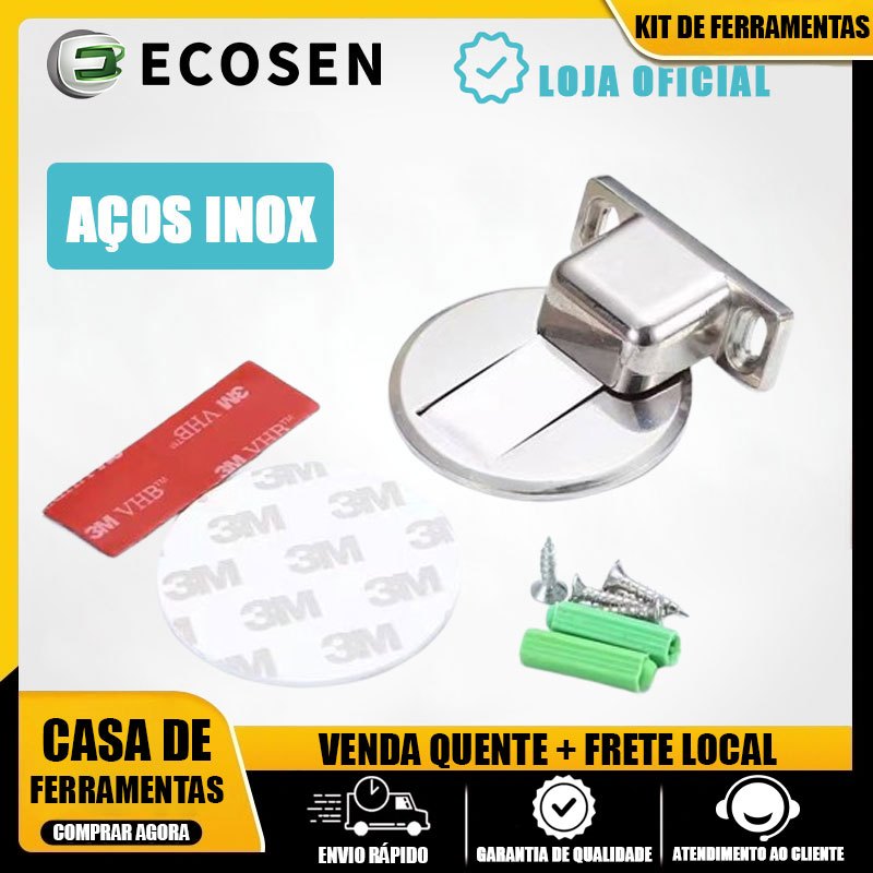 KIT Prendedor Segurador de Porta Peso de Porta Prático Acessórios para portas silenciosas Aço inox