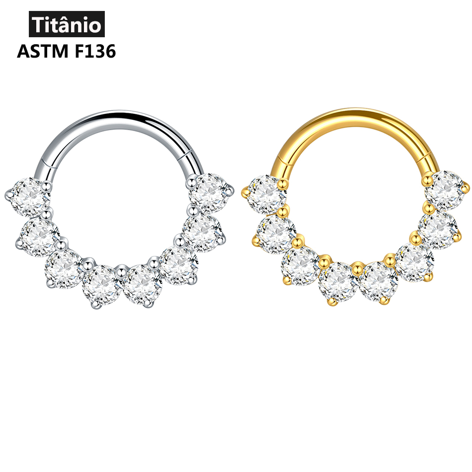 SWANJO Piercing Argola Titânio Zircônia Daith Rook Brinco Nariz Septo