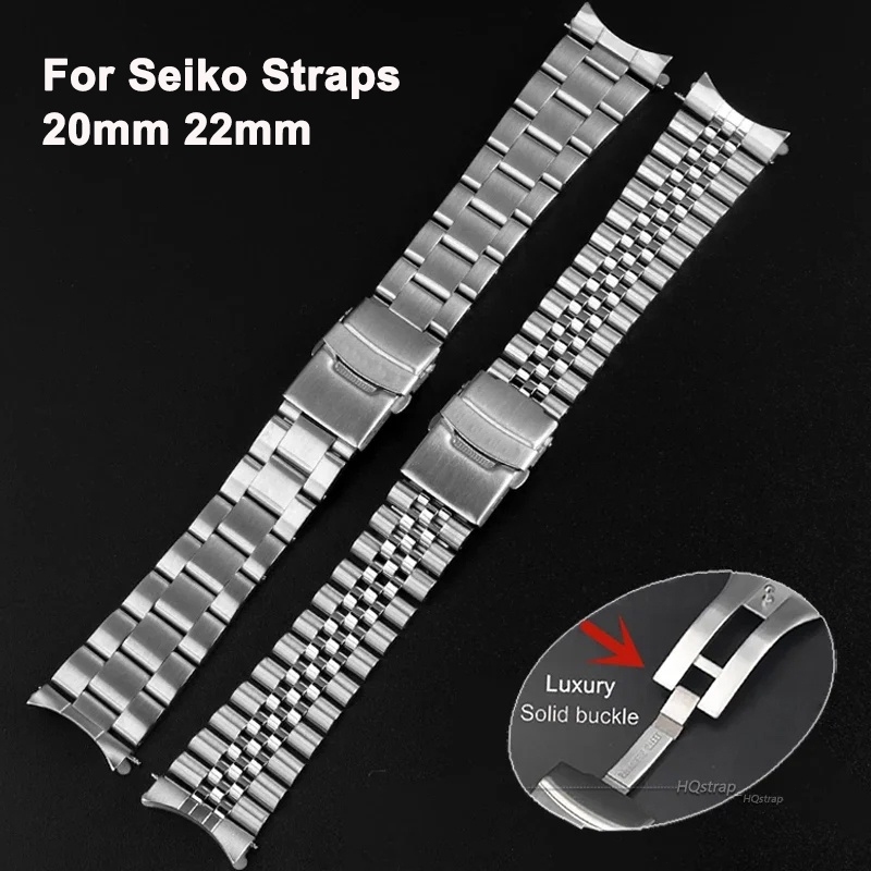 Fivela Sólida Pulseira De Aço Inoxidável 20mm 22mm Para A Seiko SKX007 SKX009 Metálica Relógios Jubileu Luxo Homens De Negócios Acessórios De Pulso