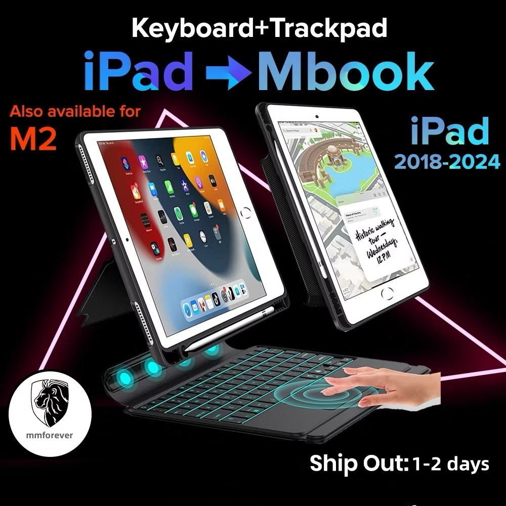 Adequado para 2025 Novo estilo iPad10 Magnético Magic Touch Keyboard Pro11 Capa protetora magnética Air37cm Bluetooth To