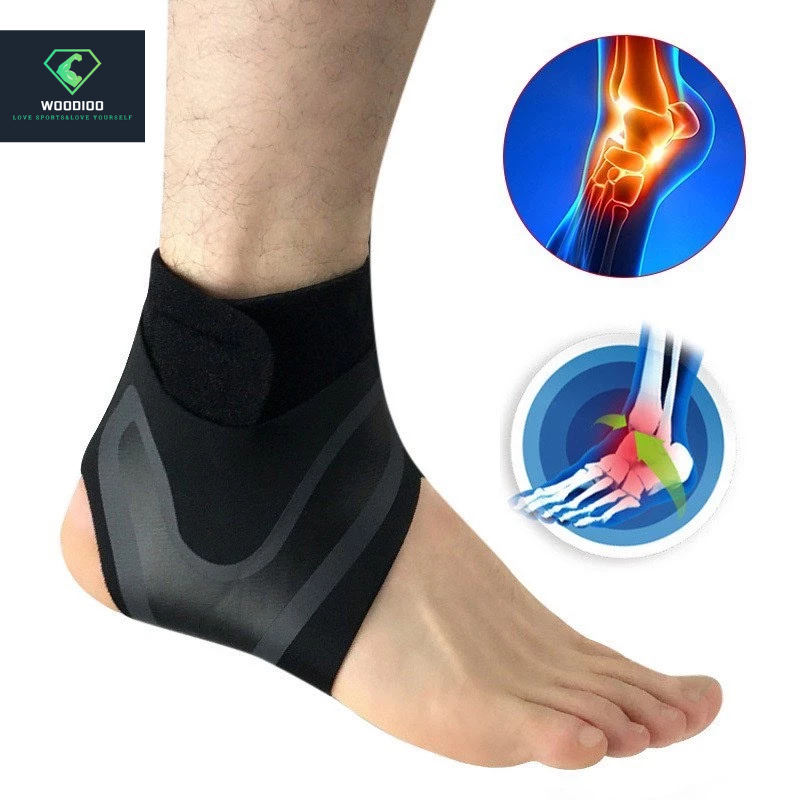 1 Par Tornozelo Cinta Suporte Elástico Ajustável Compressão Tornozeleira Recuperação De Lesões Esportivas