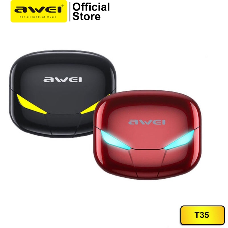 fone sem fio bluetooth Awei T35 gamer TWS fone a prova d água IPX5 Cancelamento de Ruído Microfone em Oferta na Shopee