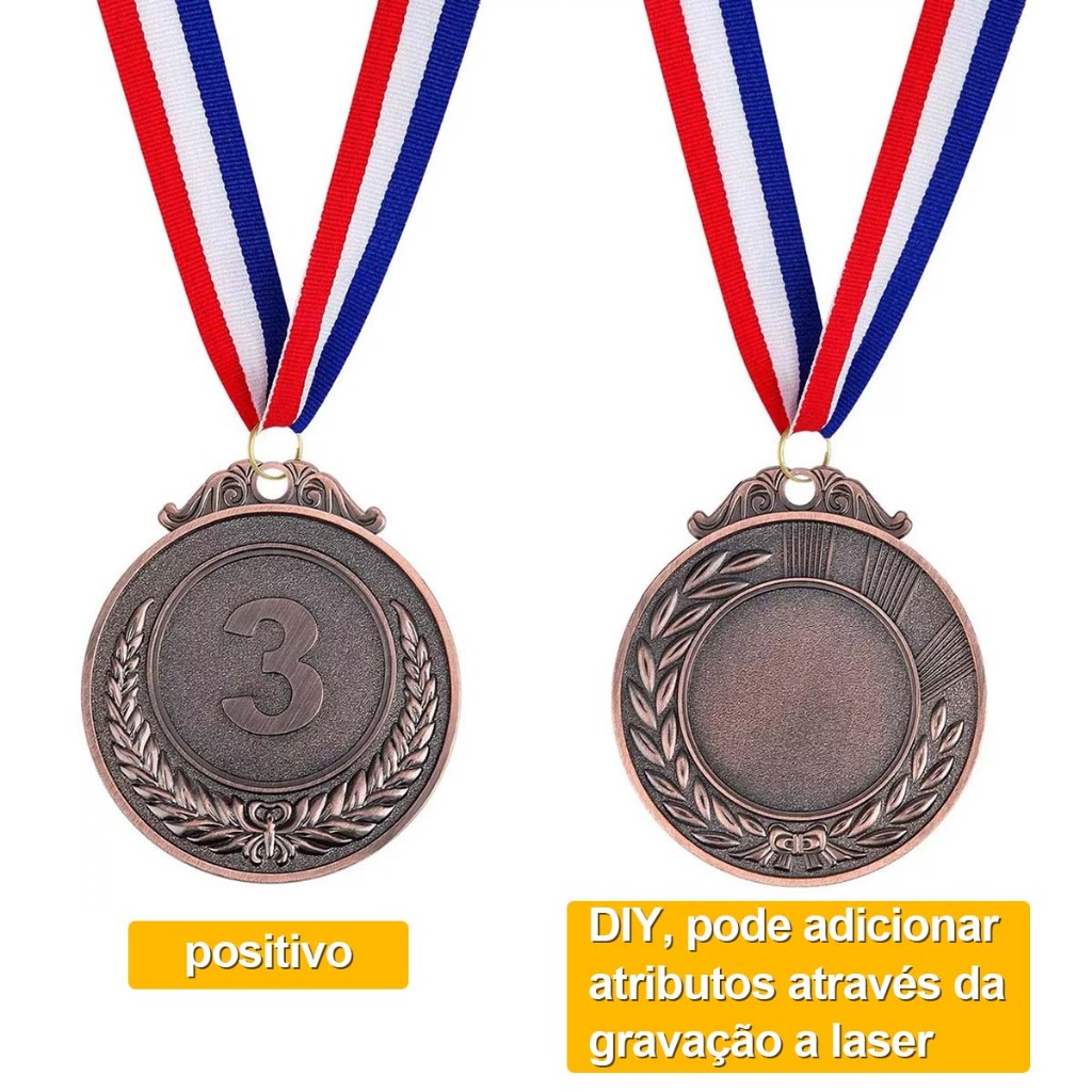 Um conjunto de 5 jogos Medalhas de Bronze Eventos Escolares Medalhas de Terceira Classe dos Jogos Olímpicos