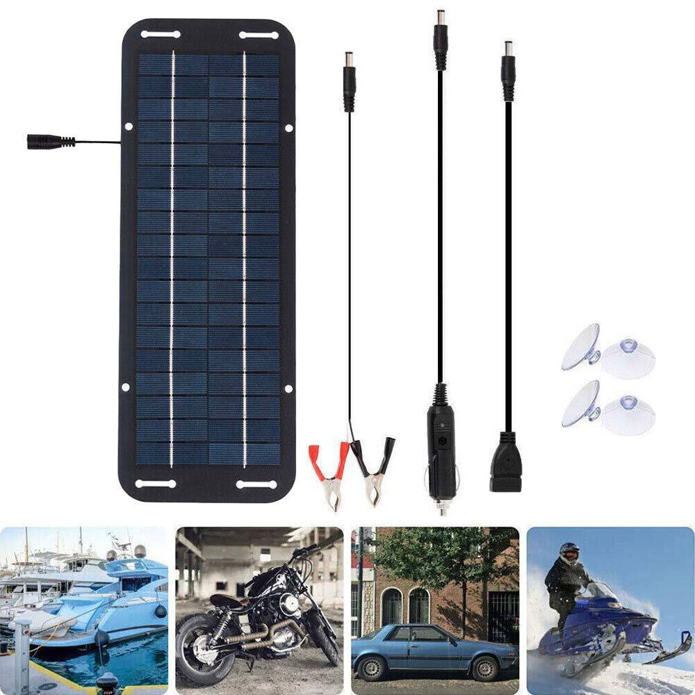 Painel Solar Externo 35W 12V Placa De Célula Recarregável Portátil Policristalina Com Regulador De Controlador 10A 20A 3
