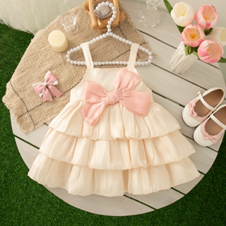 Vestido De Princesa Com Laço Doce Para Bebês Meninas , Novas Roupas Infantis De Verão Adequadas Festas De Aniversário (9 em Oferta na Shopee