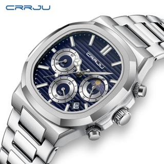 CRRJU Relógios Masculinos Marca Original Cronógrafo Pulseira De Aço Inoxidável Luminosa Moda Lazer Negócios Quartzo À Pr em Oferta na Shopee