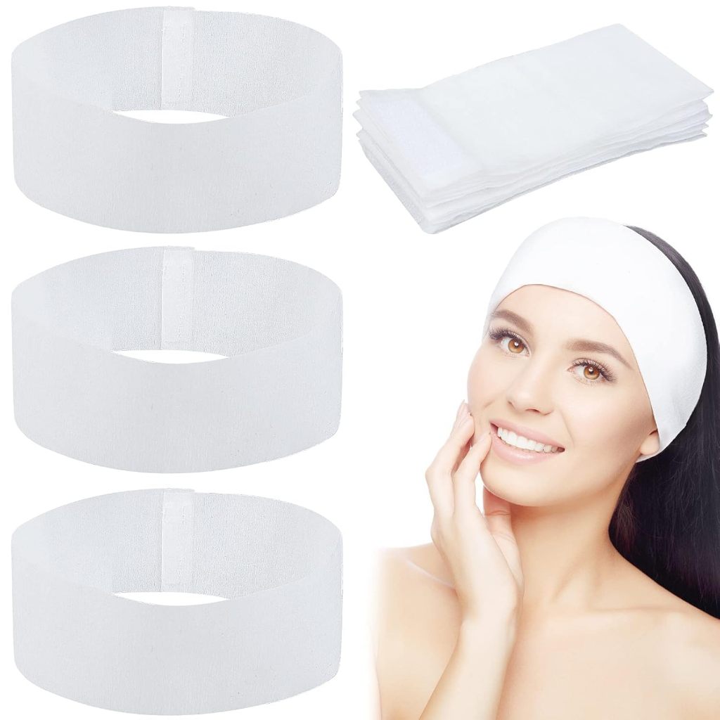 30 Pçs Descartável Spa Facial Headbands Estiramento Não-Tecido Macio Cuidados Com A Pele Faixa De Cabelo Fechamento Conv