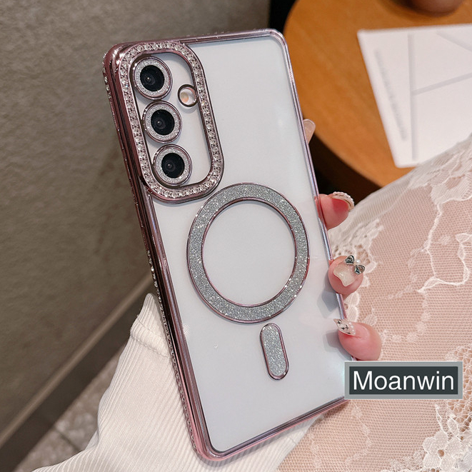 Capa De Telefone Magnética Com Broca De Borda Para Samsung A15 A25 A35 A55 A13 A14 A23 A54 A34 A24 A16 A06 A36 A54 A26 A