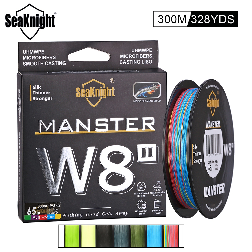 Seaknight W8 II Linhas Trançadas De 8 Fios 300M Trança PE Suave Fio Multifilamento De Pesca De Carpa Revestimento Duplo