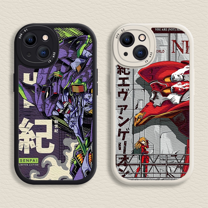 Capa Clássica De Personagens De anime Japonês Para iPhone 16/15/14/13/12/11 Promax Neon Genesis Evangelion Macia 7/8 Plu