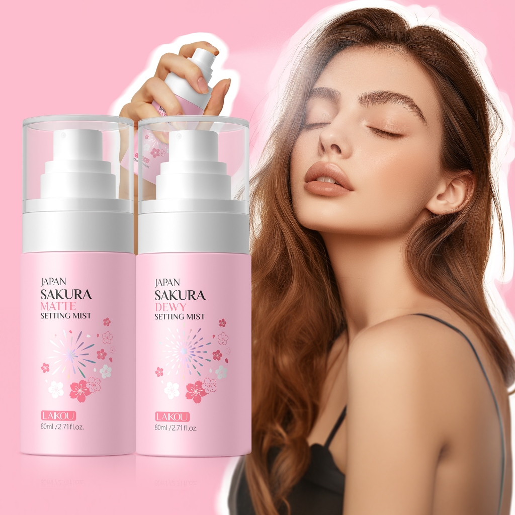 LAIKOU Japão Sakura Setting Mist Long-lasing Hold Owy/Matte Versão Hidratante Co