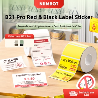 Niimbot B21_Pro Cartão Térmico Dedicado Vermelho Preto Etiqueta Papel Supermercado Baking Logística Adesivo em Oferta na Shopee
