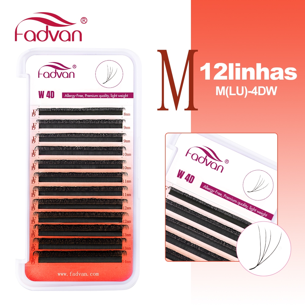 FADVAN Cílios 4DW Forma Profissional Volume Brasileiro Natural Macio Extensão De Vison Falso