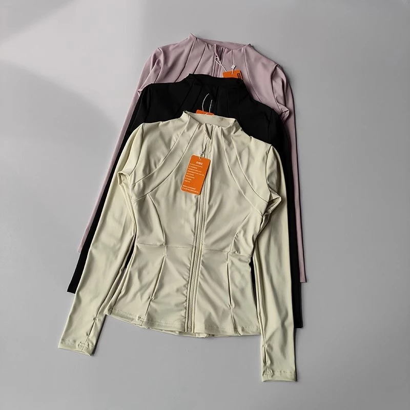 Mulheres Jaqueta Esportiva Zip Fitness Yoga Camisa Treino Correndo Casacos Quente Ginásio Manga Longa Superior Cardigan — imagem 1