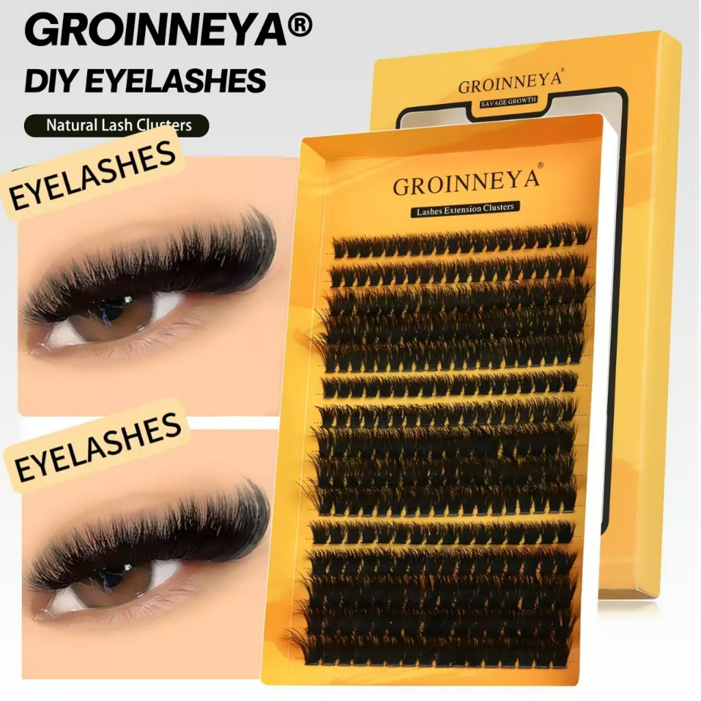 GROINNEYA Cílios Cluster Extensão De Natural Macio 100 % Feito À Mão De Vison Maquiagem Reutilizável em Oferta na Shopee