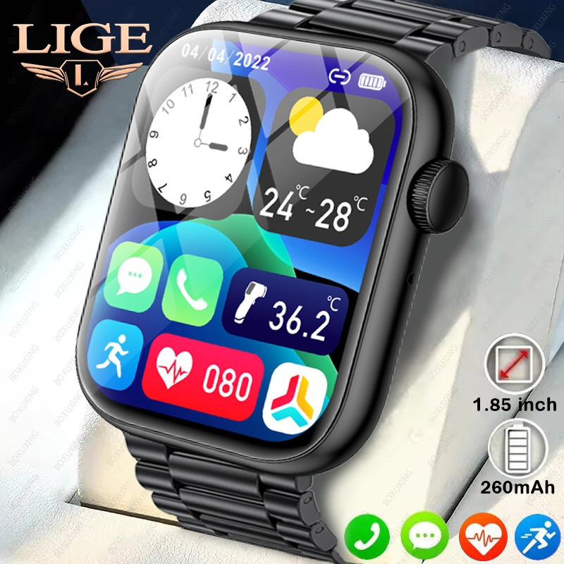 LIGE Tela HD relógio smartwatch 100+ Modos Esportivos Termômetro Fitness Saúde Monitor de Freqüência Cardíaca