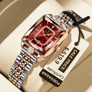 POEDAGAR Relógio Feminino de Luxo Retangular com Diamantes À Prova d'Água Quartzo Aço Inoxidável e Data Relógios em Oferta na Shopee