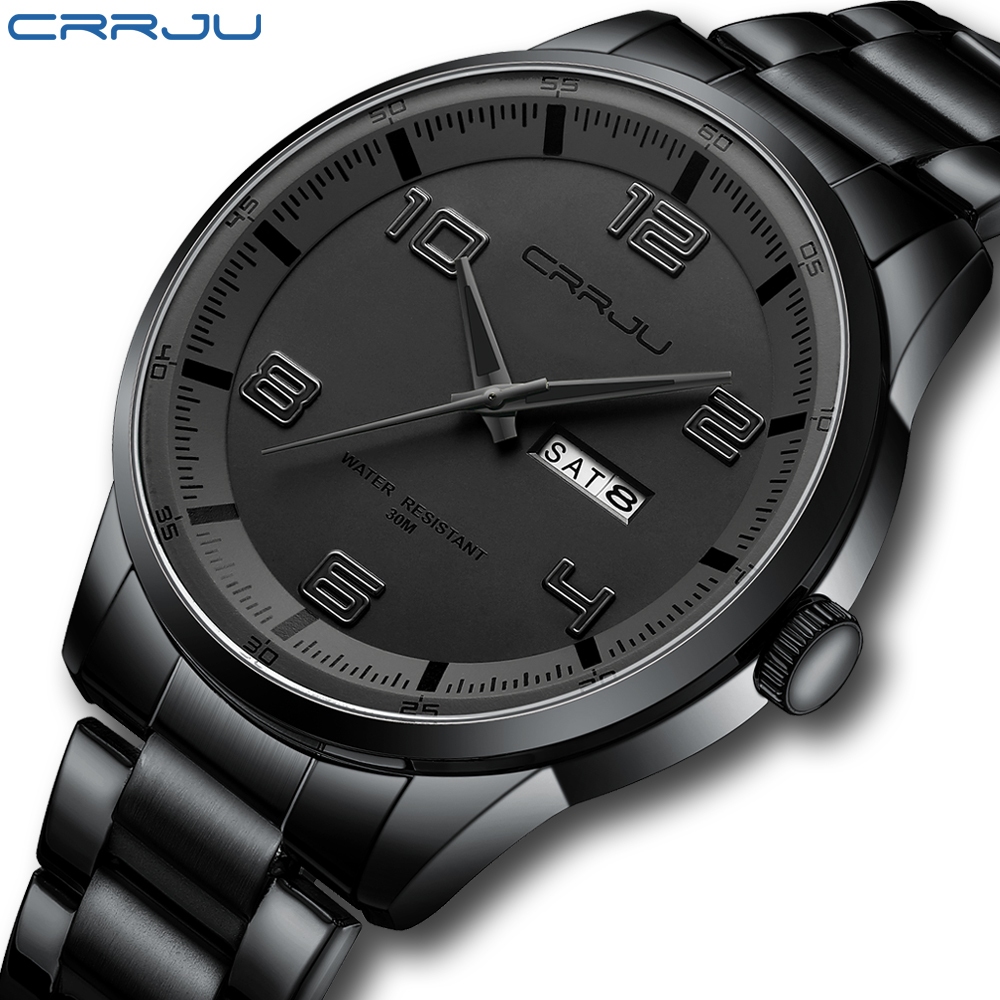 CRRJU Relógio Masculino Marca Original Moda Simples Luminoso Analógico Pulseira De Aço Inoxidável Casual Negócios Esport em Oferta na Shopee