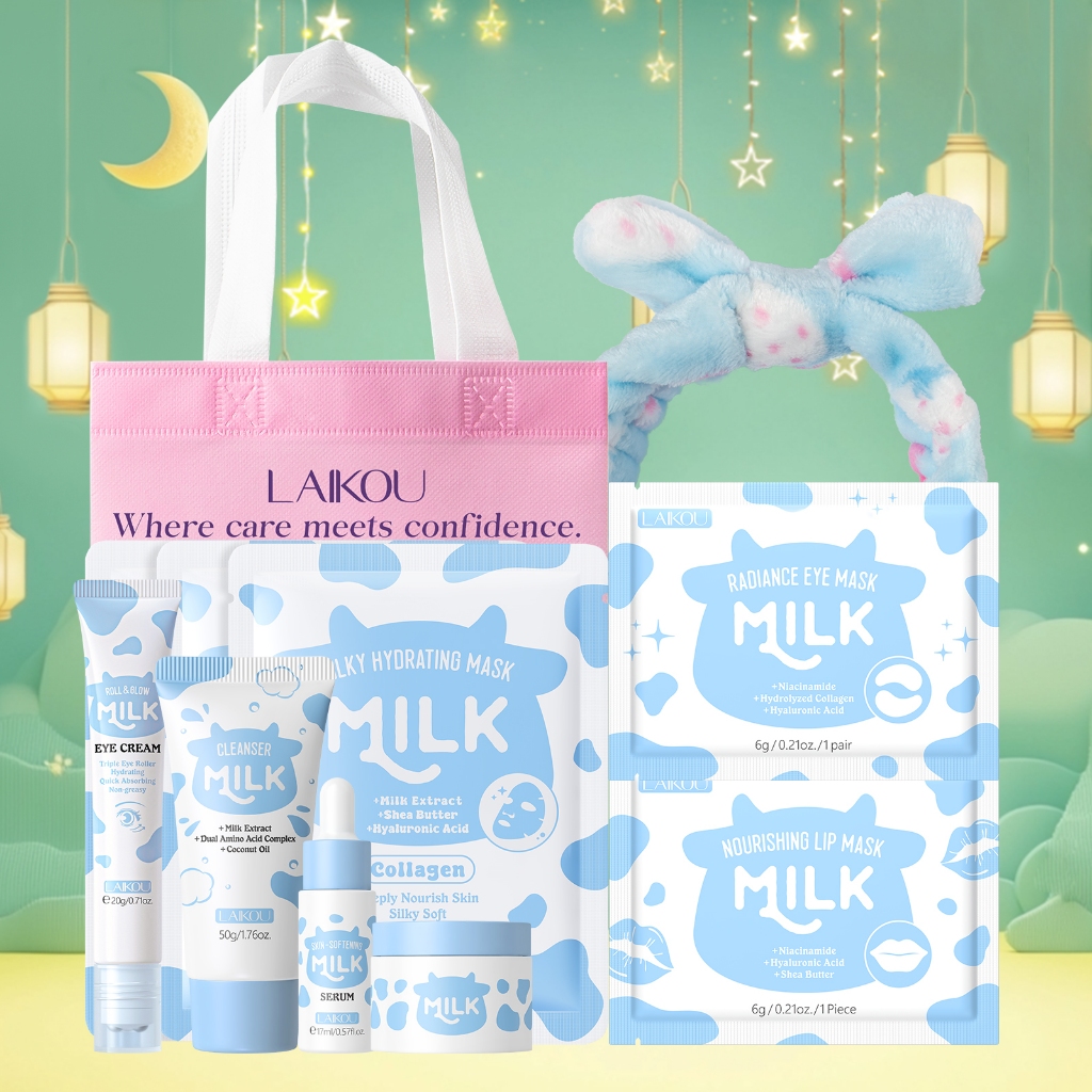 Conjunto De Cuidados Com A Pele LAIKOU Ultimate Milk-Nutrir E Hidratar Vidro Radiante Bril...