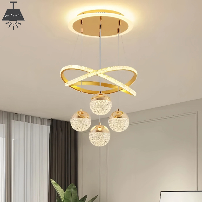 3 Cores Em 1 lustre para sala Lustre Sala De Jantar Luz Novo Estilo Cozinha Simples E Mode...