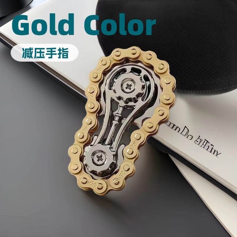 Roda Dentada Do Volante Giroscópio Fidget Spinner Anti Stress Ansiedade Corrente De Bicicleta De Metal EDC Brinquedos Pa