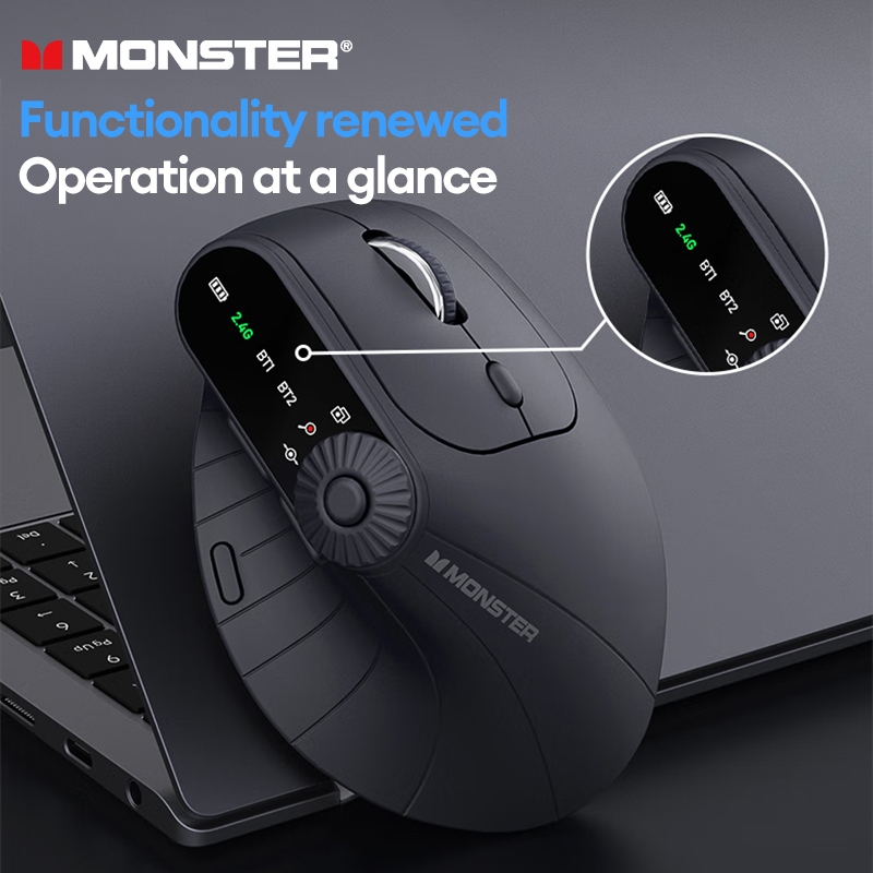 Monster M2 PRO Mouse Sem Fio 2.4G Bluetooth Compatível Com Vários Dispositivos Bateria De Longa Duração E Baixa Latência em Oferta na Shopee