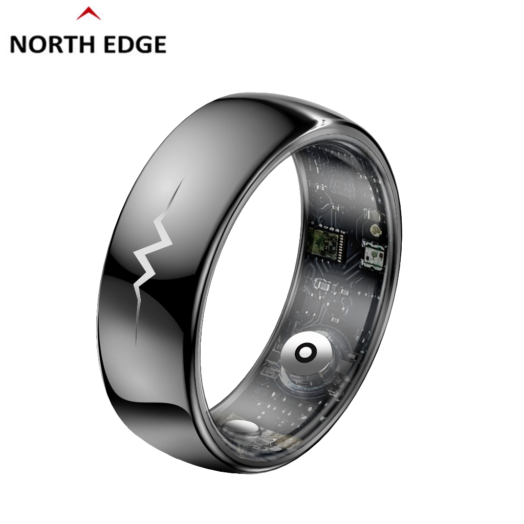 NORTH EDGE Q520 Anel De Saúde Inteligente ECG À Prova D'água 5ATM AI Análise Cardíaca HR BP Oxigênio No Sangue Temperatu em Oferta na Shopee
