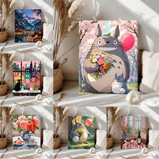 DROFE Ghibli Arte Pintura Por Número Com Moldura Acrílica De Parede Decoração De Casa em Oferta na Shopee