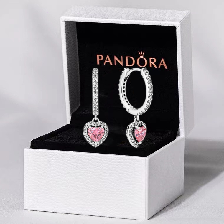 Com Caixa S925 Prata Brincos Feminino Temperamento Coração Amor Rosa Nobre Luxo Jóias Luz ...