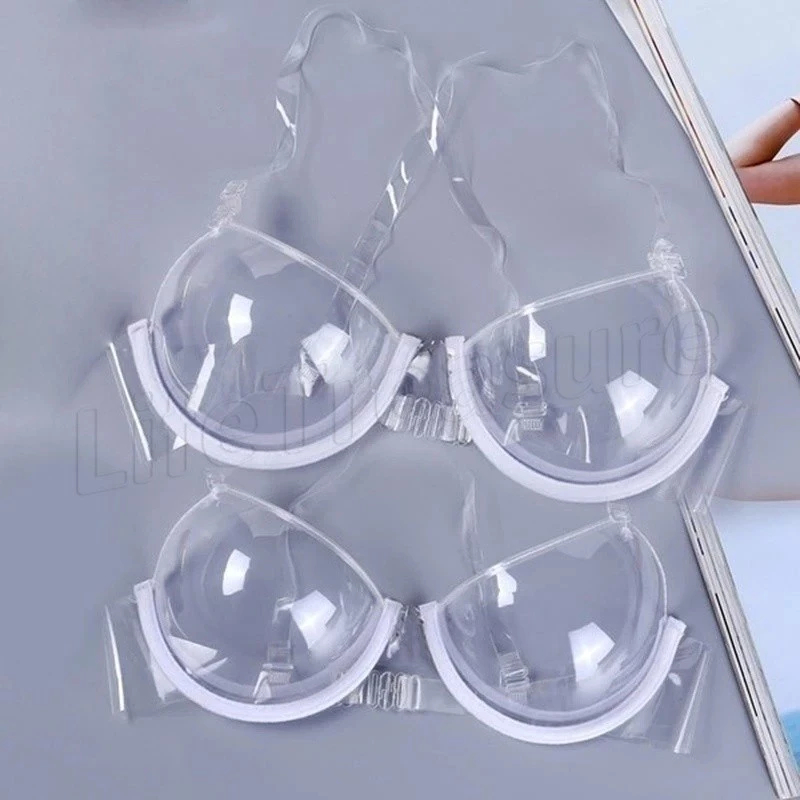 Plástico Reutilizável Alças Plásticas Ultra Finas Transparentes Roupa Íntima Invisível De Verão Senhoras Transparente