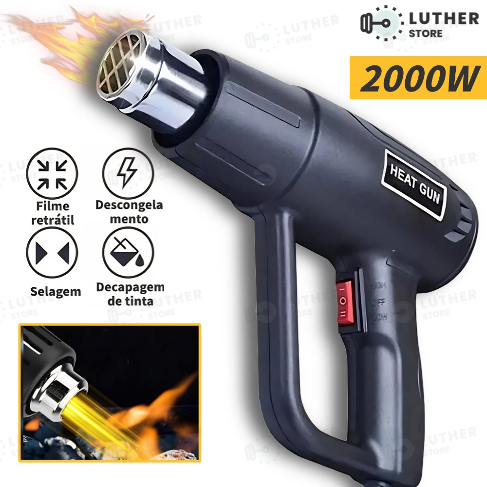 Soprador Térmico 2000w 220V/110V Duas temperatura até 550 °C Ferramentas domésticas essenciais em Oferta na Shopee