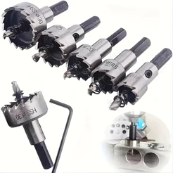 Kit 5 Brocas Serra Copo Furar chapa Metal Aço Ferro 16/20/2530/32mm jogo ferramentas completo metalurgica