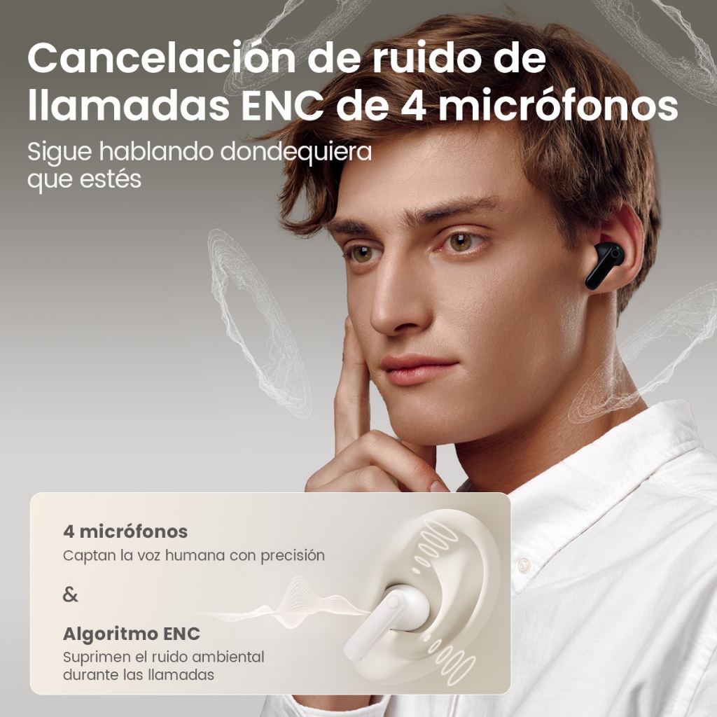 Detalhes do [New] Haylou HQ5 Fones De Ouvido Sem Fio ENC De 4 Microfones Com Bateria De 22 Horas Bluetooth6.0