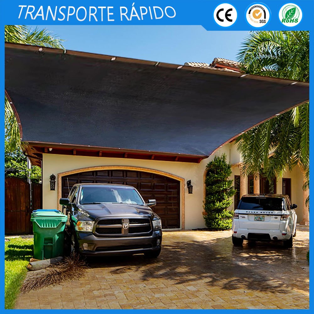 Preto ao ar livre varanda carro galpão pára-sol Net protetor solar borda perfuração quatro cantos pára-sol em Oferta na Shopee
